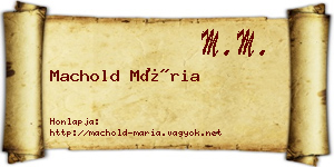 Machold Mária névjegykártya