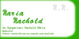 maria machold business card