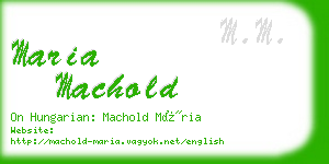 maria machold business card